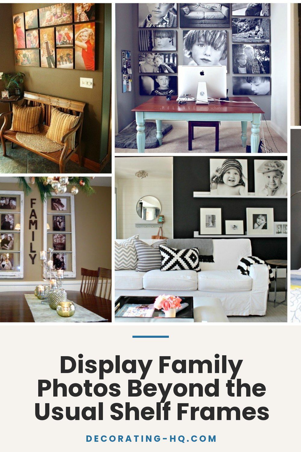 Display Family Photos Beyond the Usual Shelf Frames