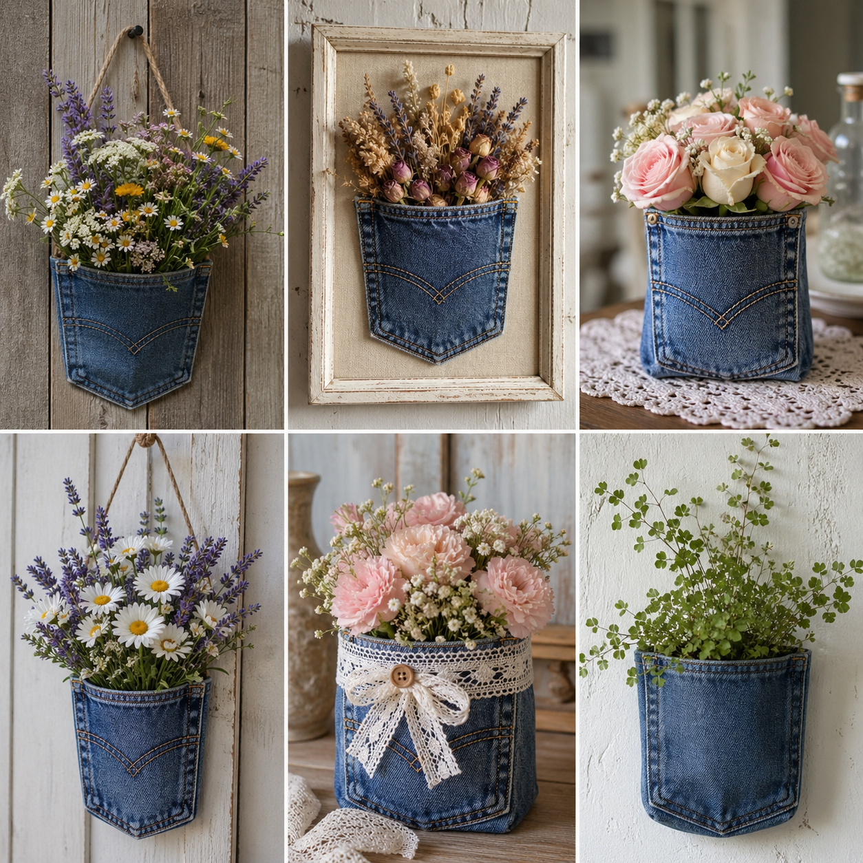 Flower Arrangement Made from a Jeans Pocket: Creative Denim Craft Ideas for Upcycled Home Décor Flower Arrangement Made from a Jeans Pocket: Creative Denim Craft Ideas for Upcycled Home Décor flower arrangement made from a jeans pocket 3