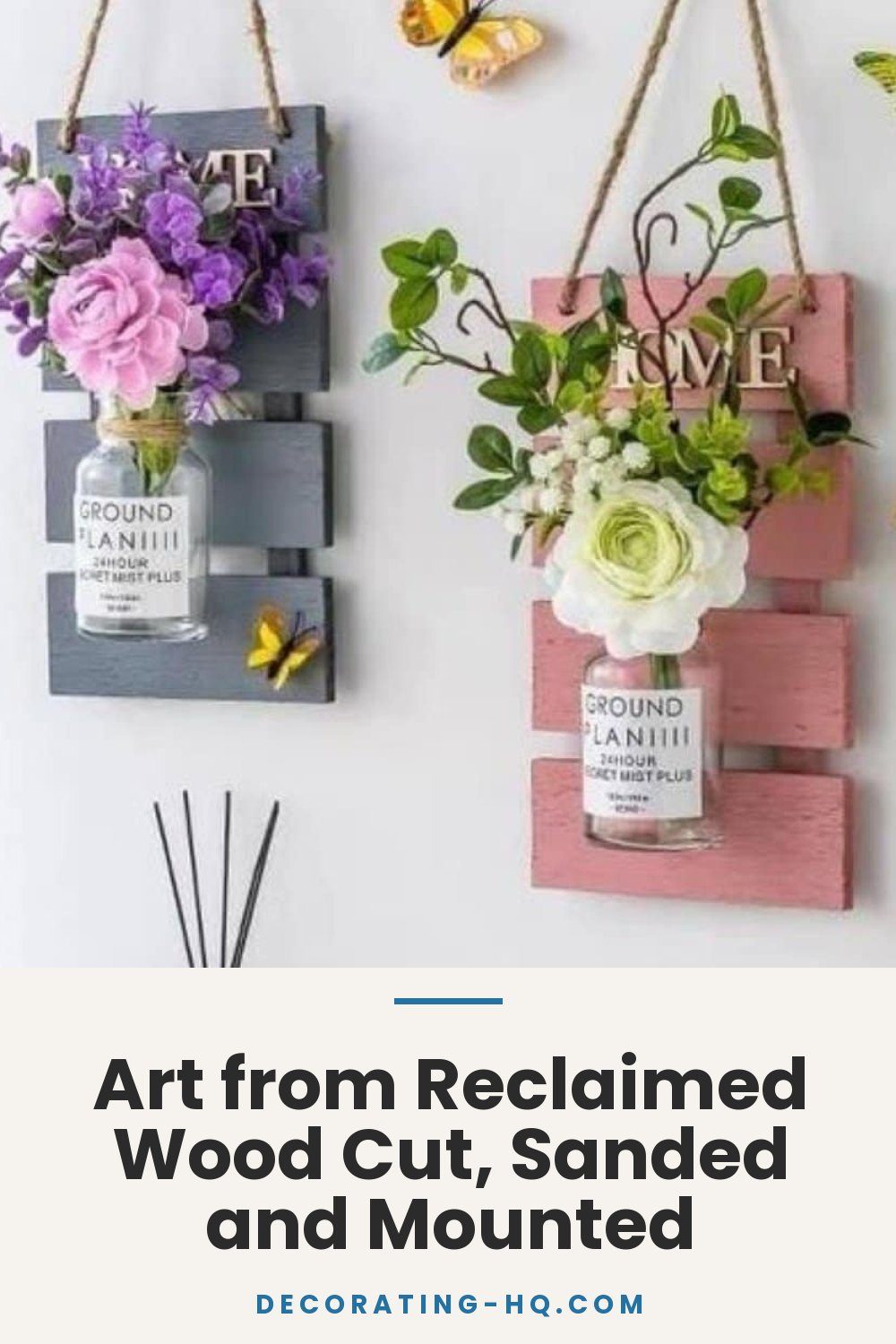 Art from Reclaimed Wood Cut, Sanded and Mounted