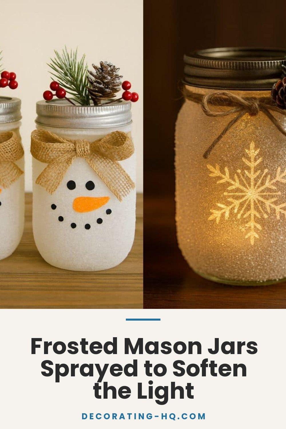Frosted Mason Jars Sprayed to Soften the Light