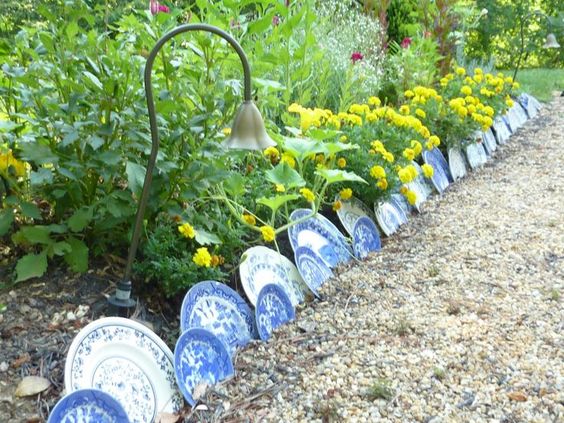 garden borders made with unusual materials 1