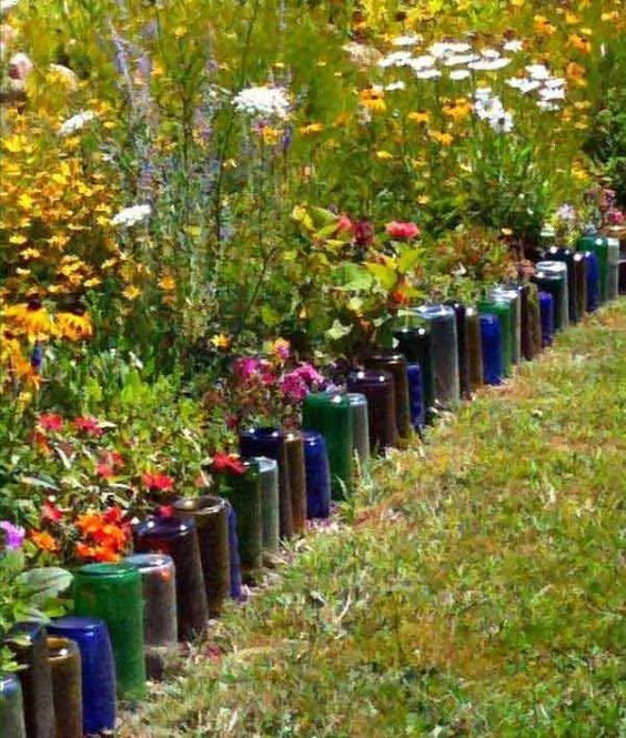 garden borders made with unusual materials