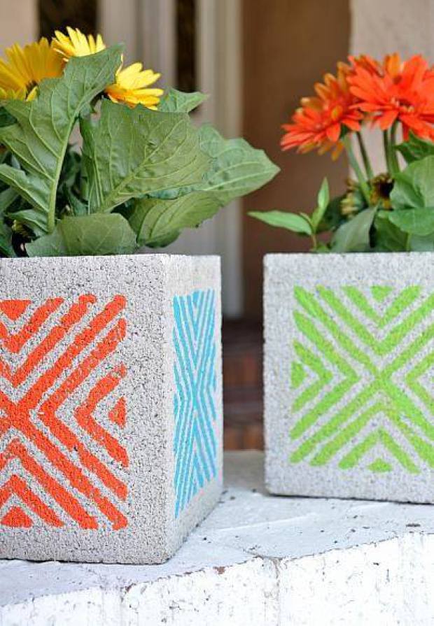 garden projects cinder blocks 2