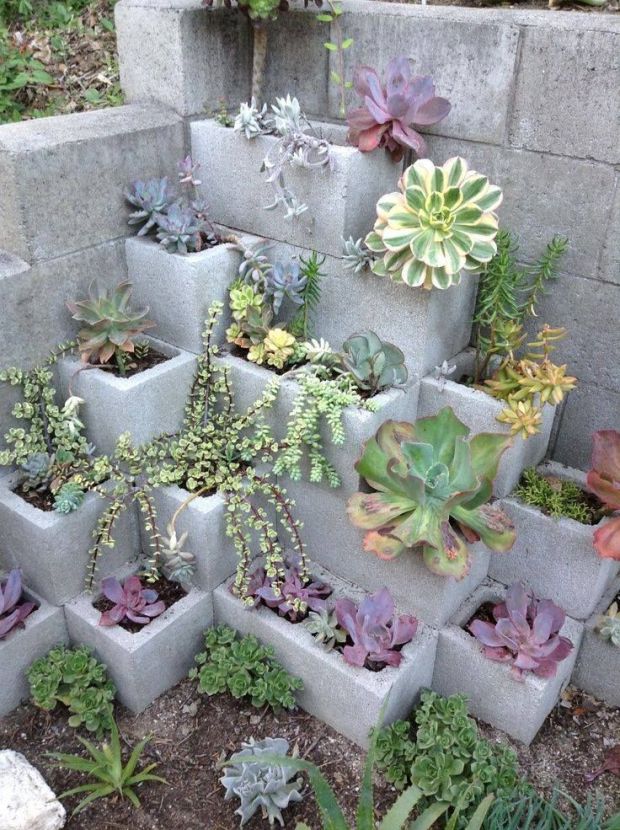 garden projects cinder blocks 5