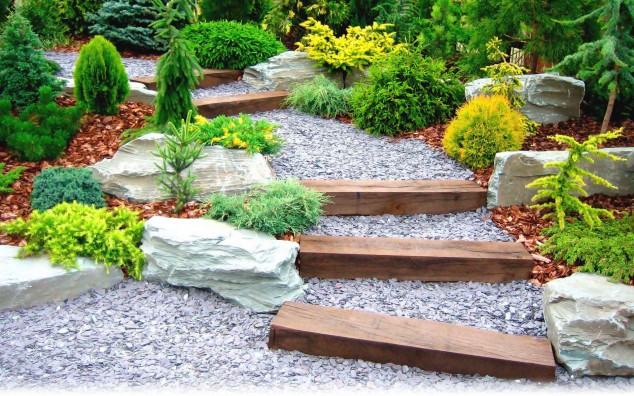 15 Awesome Garden Design With Stones and Rocks