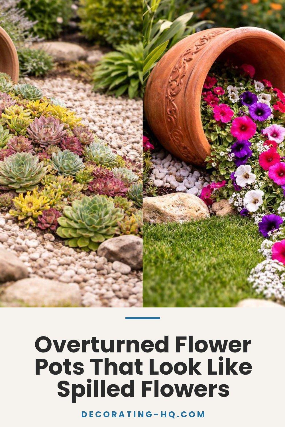 Overturned Flower Pots That Look Like Spilled Flowers