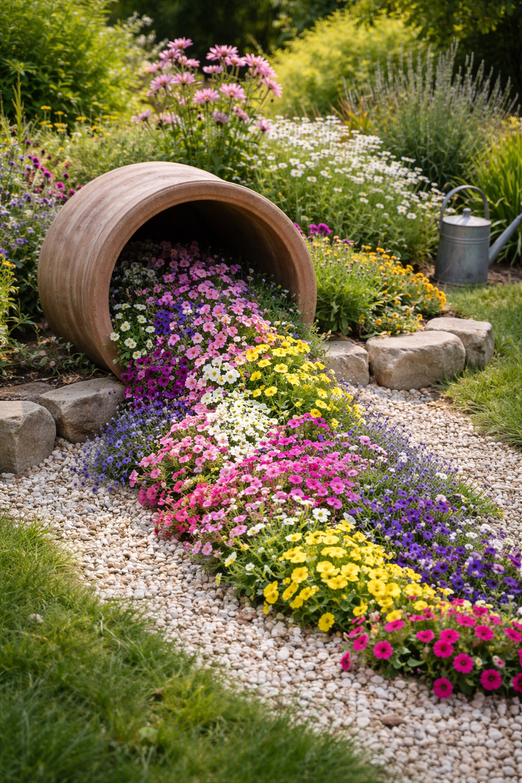 Transform Your Garden with Overturned Flower Pots Transform Your Garden with Overturned Flower Pots garden with overturned flower pots