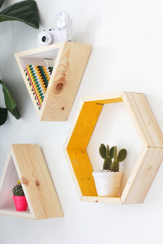 DIY Geometric Shelves That Will Add Dimension In Your Room