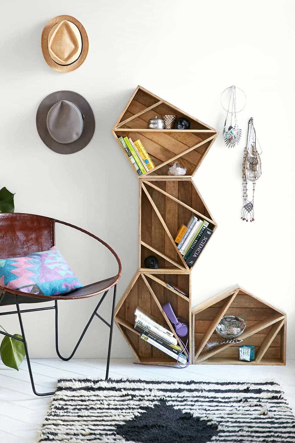 DIY Geometric Shelves That Will Add Dimension In Your Room