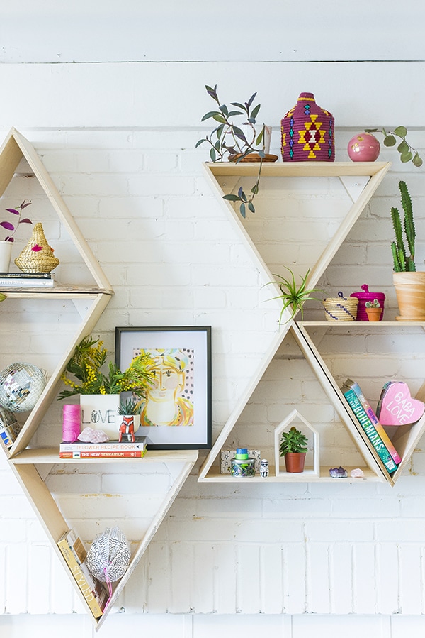 DIY Geometric Shelves That Will Add Dimension In Your Room