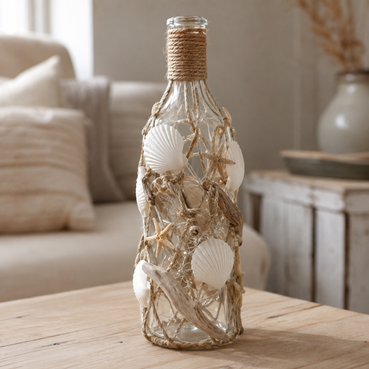 Glass Bottles Adorned with Seashells: Beautiful Coastal DIY Decor Ideas Glass Bottles Adorned with Seashells: Beautiful Coastal DIY Decor Ideas glass bottles adorned with seashells 2