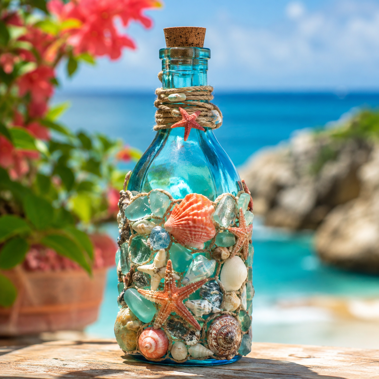 Glass Bottles Adorned with Seashells: Beautiful Coastal DIY Decor Ideas Glass Bottles Adorned with Seashells: Beautiful Coastal DIY Decor Ideas glass bottles adorned with seashells 7