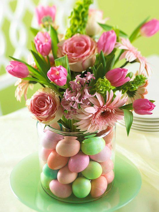 glass easter centerpieces