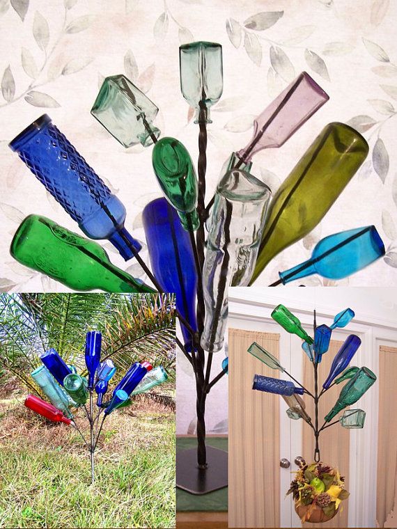 12+ DIY Glass Bottles Garden Decor