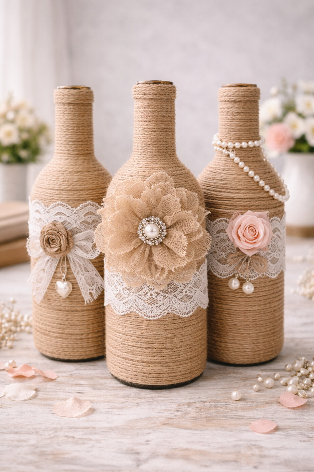 Glass Jars and Bottles Decorated with Lace for Home Decor Glass Jars and Bottles Decorated with Lace for Home Decor glass jars and bottles decorated with lace 9