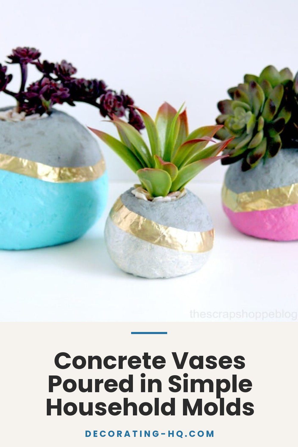 Concrete Vases Poured in Simple Household Molds