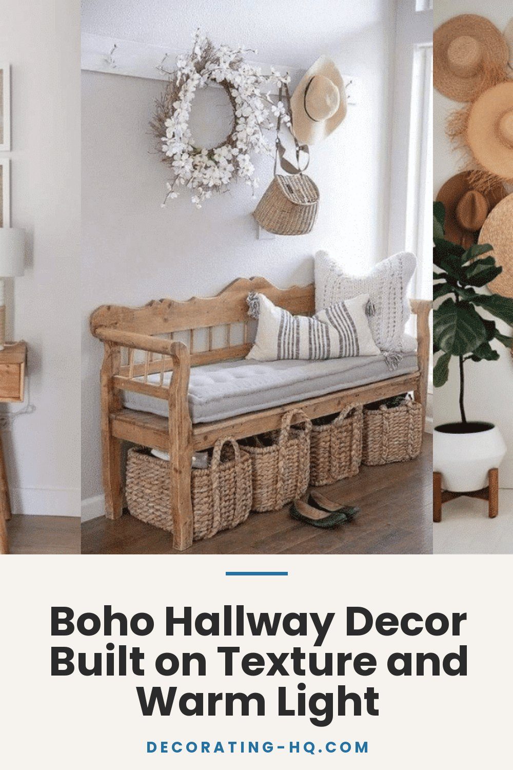 Boho Hallway Decor Built on Texture and Warm Light