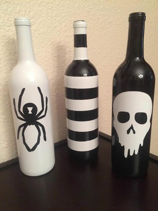 Halloween Decoration with Bottles and Jars