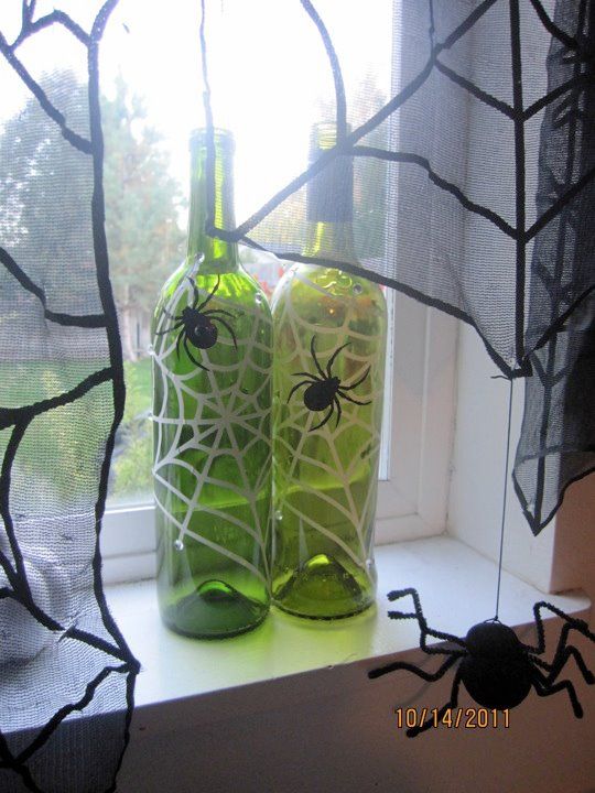 halloween decoration with bottles and jars 11