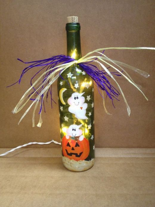 Halloween Decoration with Bottles and Jars