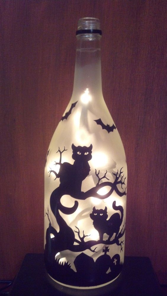 Halloween Decoration with Bottles and Jars