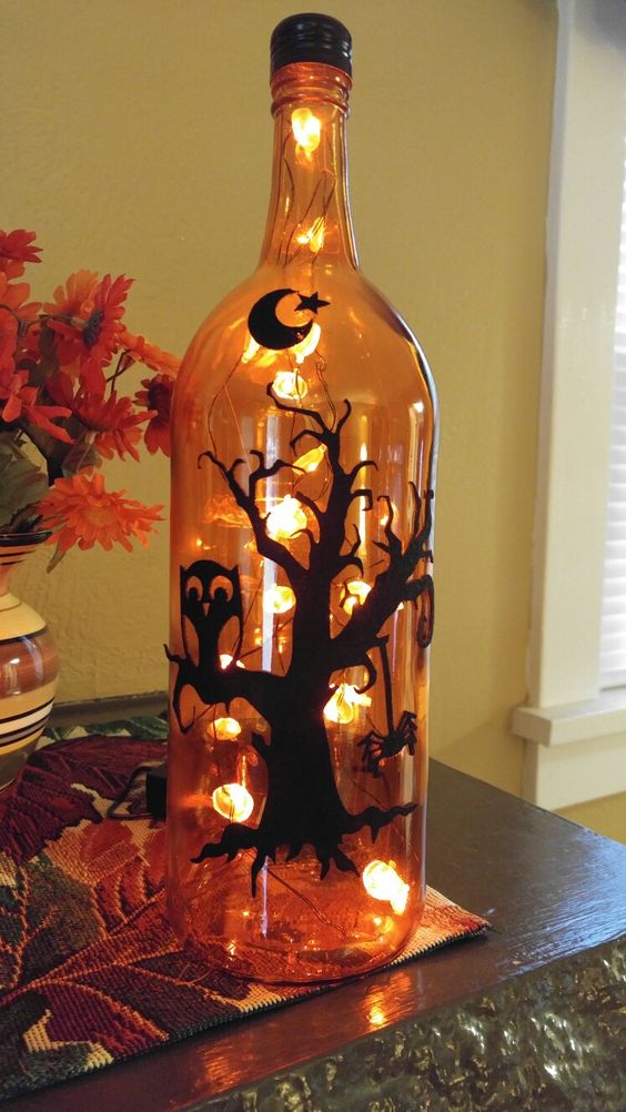 halloween decoration with bottles and jars 6