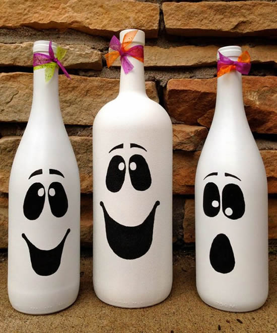 Halloween Decoration with Bottles and Jars