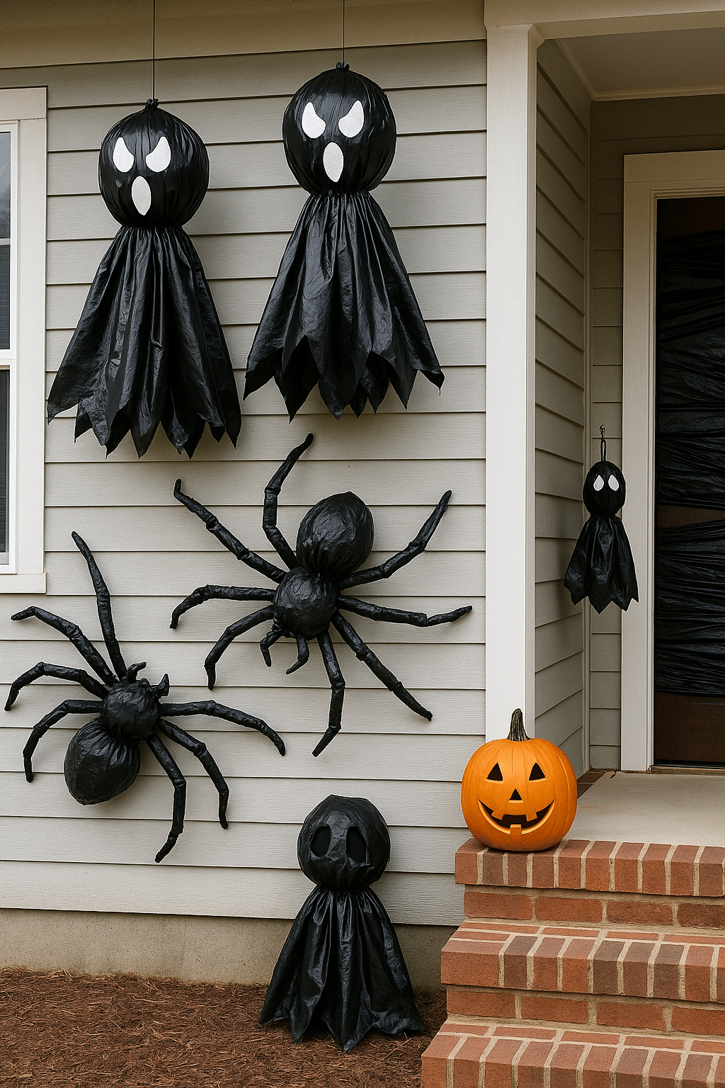 halloween decorations with trash bags 1