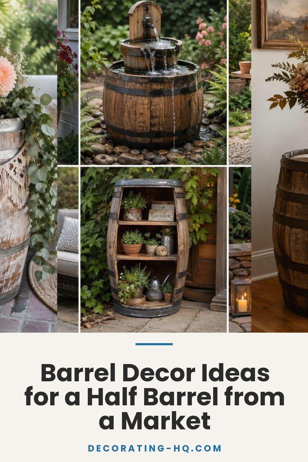 Barrel Decor Ideas for a Half Barrel from a Market