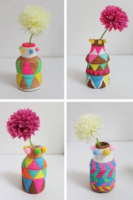 how to decorate bottles with strings 8