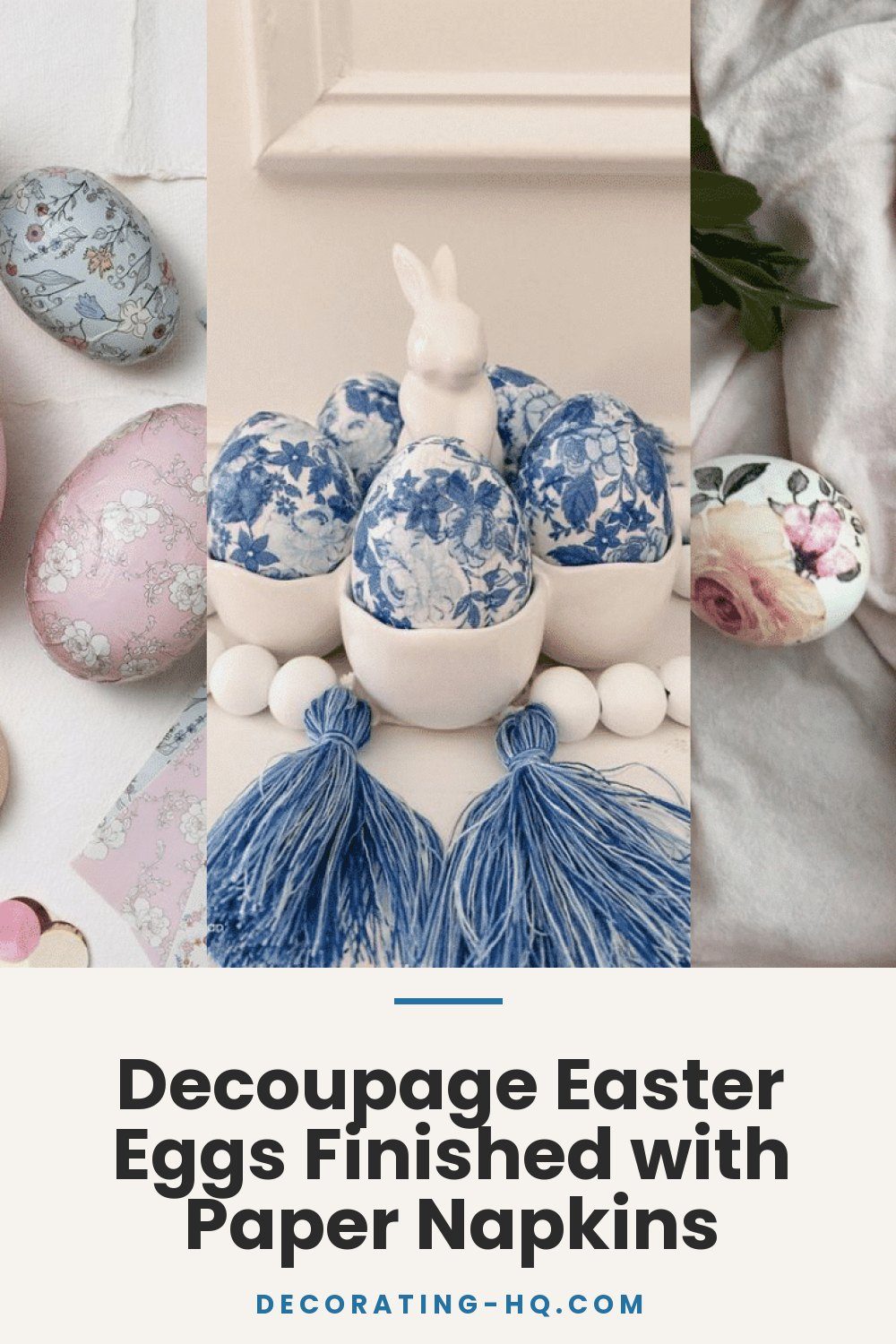 Decoupage Easter Eggs Finished with Paper Napkins
