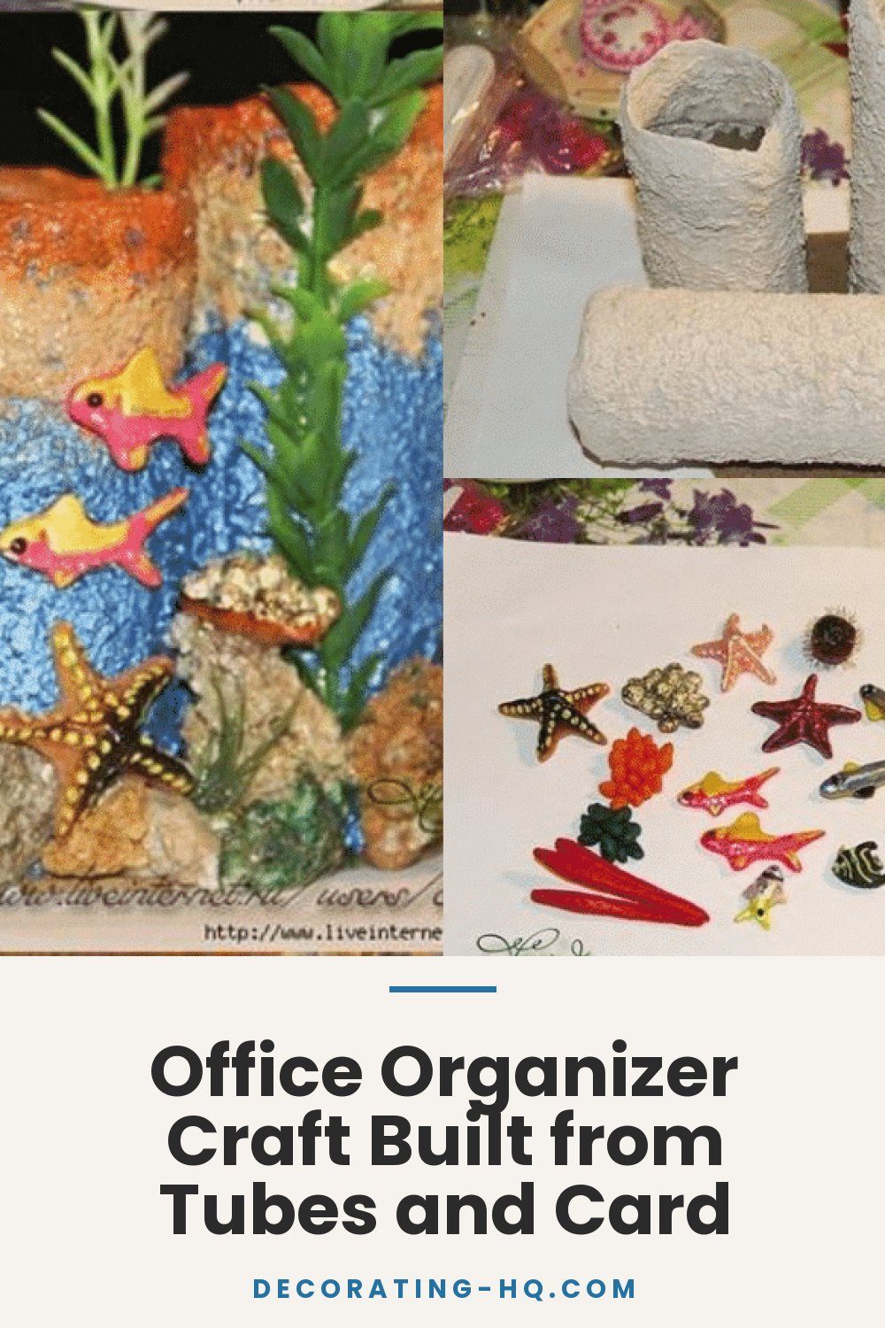 Office Organizer Craft Built from Tubes and Card
