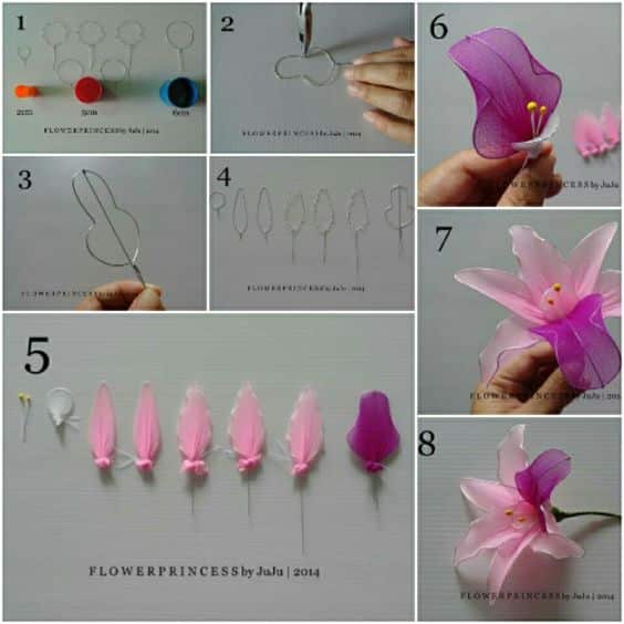 how to make flowers with nylon 1
