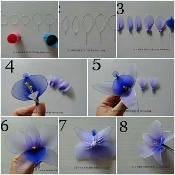 how to make flowers with nylon 2