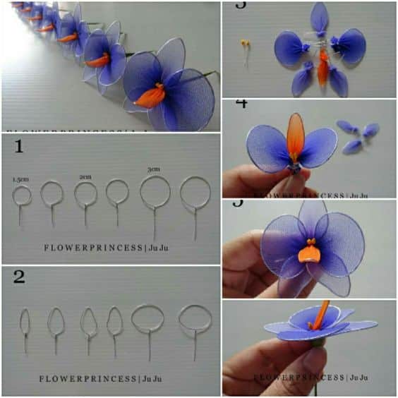 how to make flowers with nylon 5