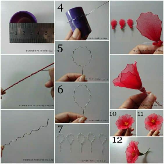 how to make flowers with nylon 6