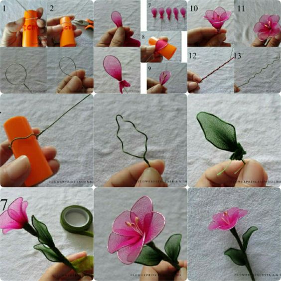 how to make flowers with nylon 9