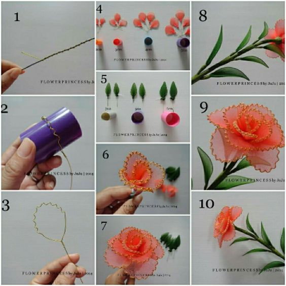 how to make flowers with nylon