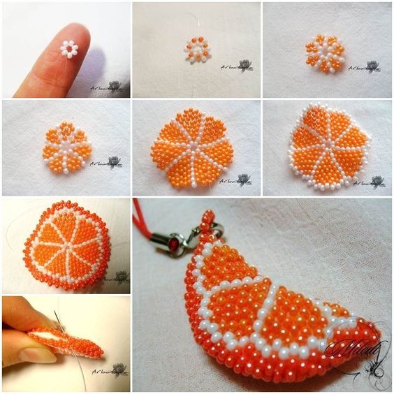 how to make fruit with seed beads 1