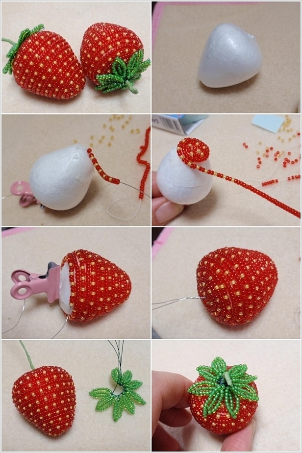 how to make fruit with seed beads