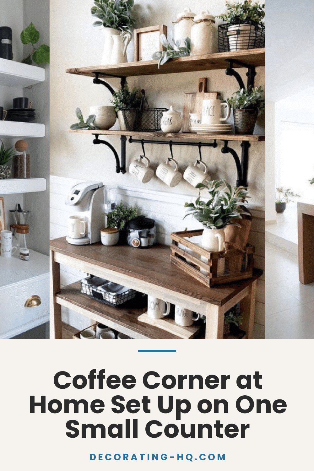 Coffee Corner at Home Set Up on One Small Counter