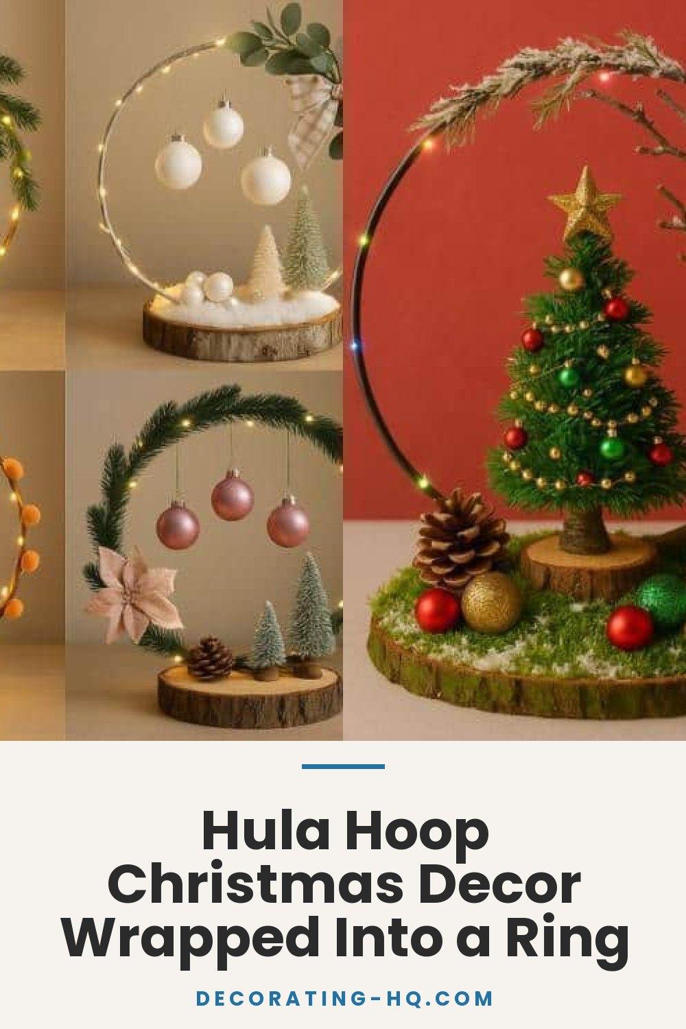Hula Hoop Christmas Decor Wrapped Into a Ring