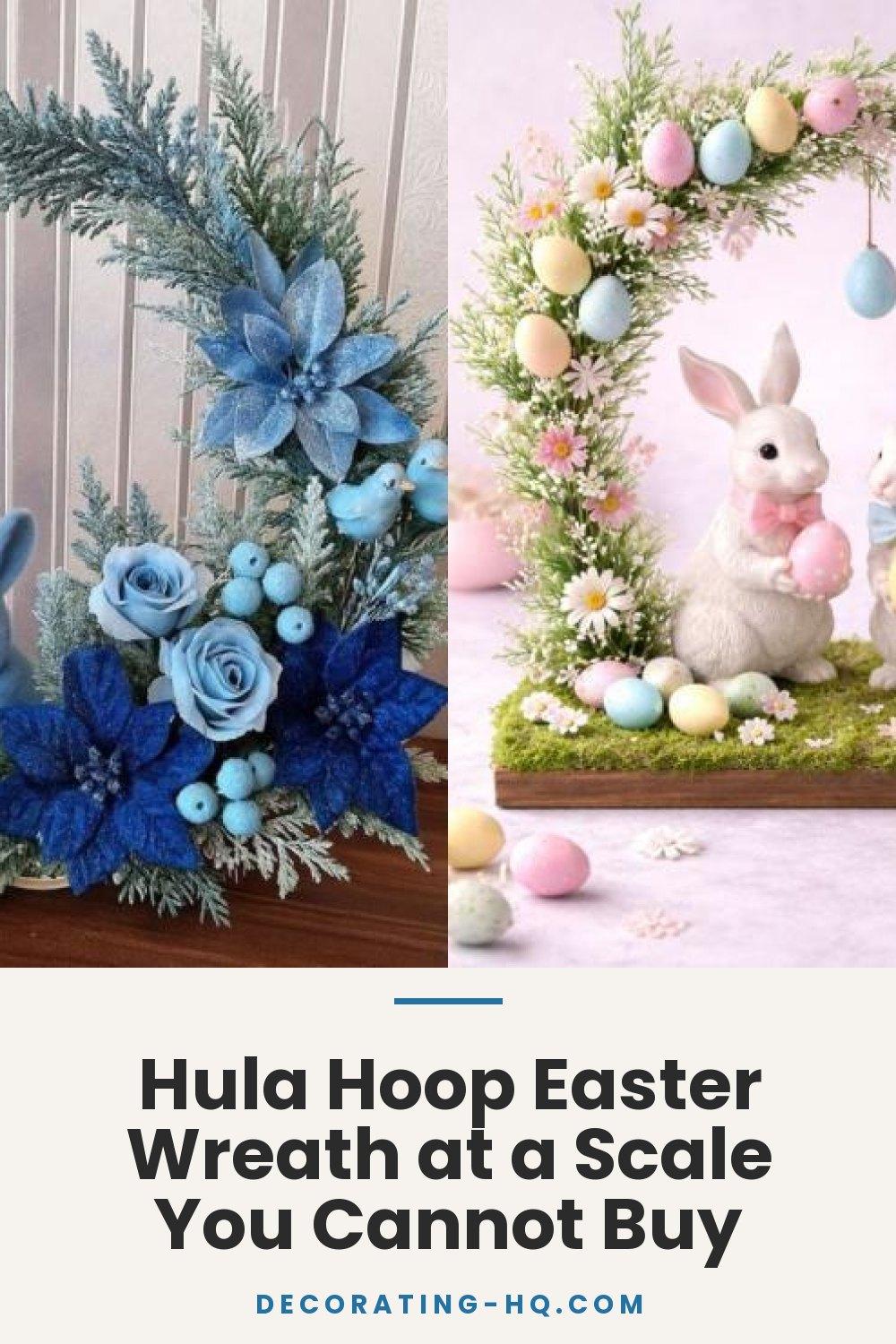 Hula Hoop Easter Wreath at a Scale You Cannot Buy
