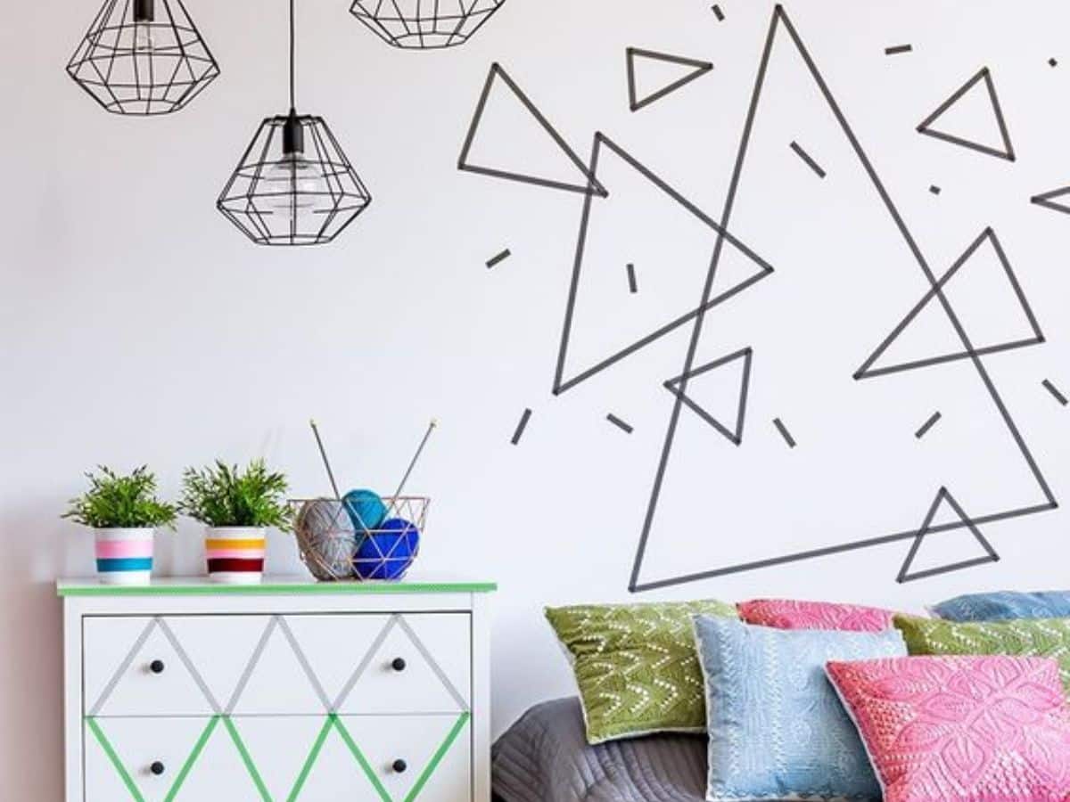 ideas decorate your walls with washi tape 11