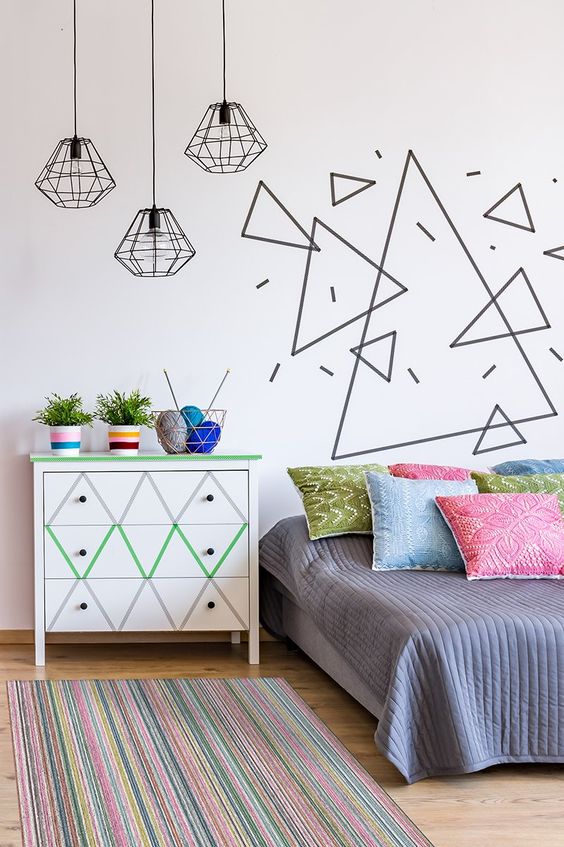 ideas decorate your walls with washi tape 7