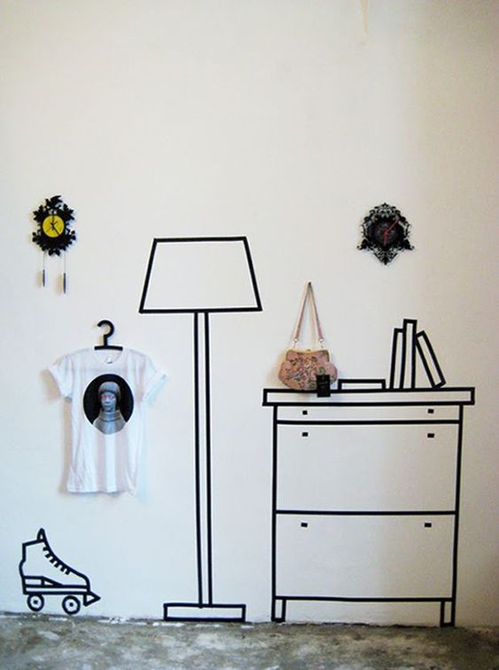 ideas decorate your walls with washi tape 8