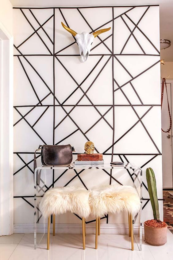 Creative ideas decorate your walls with washi tape