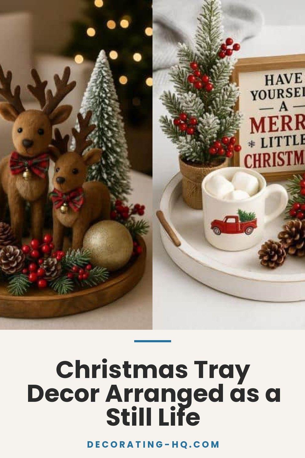 Christmas Tray Decor Arranged as a Still Life