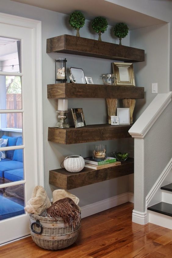 15+ Ideas for Beautiful Rustic Shelves