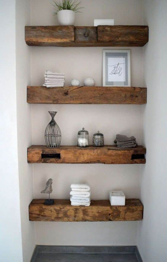 15+ Ideas for Beautiful Rustic Shelves